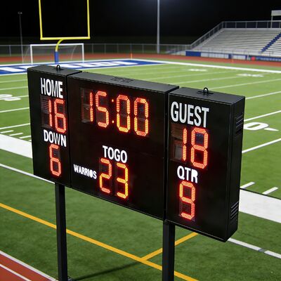 8 pulgadas móvil vertical pequeño marcador situado al lado del campo de fútbol