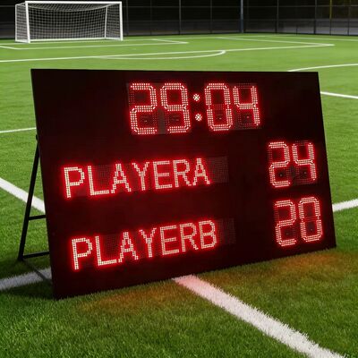 12-Inch Digit Height Futsal Scoreboard in Red Color