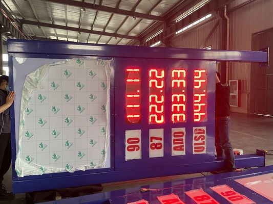 Completamente sinal 8" do preço de gás altura do dígito com o apoio para o pé e o LOGOTIPO