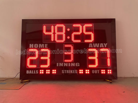 빨간 리드된 컬러 야구 득점게시판은 무료 로고 프린팅을 포함했습니다