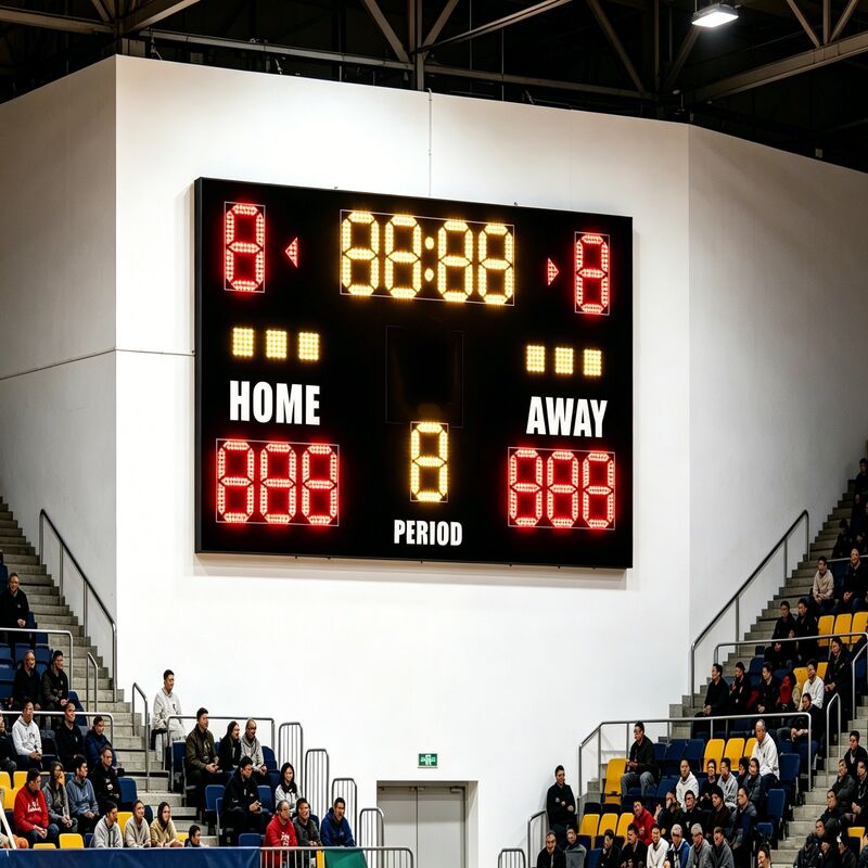 LED Basketball Scoreboard with Ultra-Sensitive Wireless Controller 254mm Digit Height and IP67 Waterproof